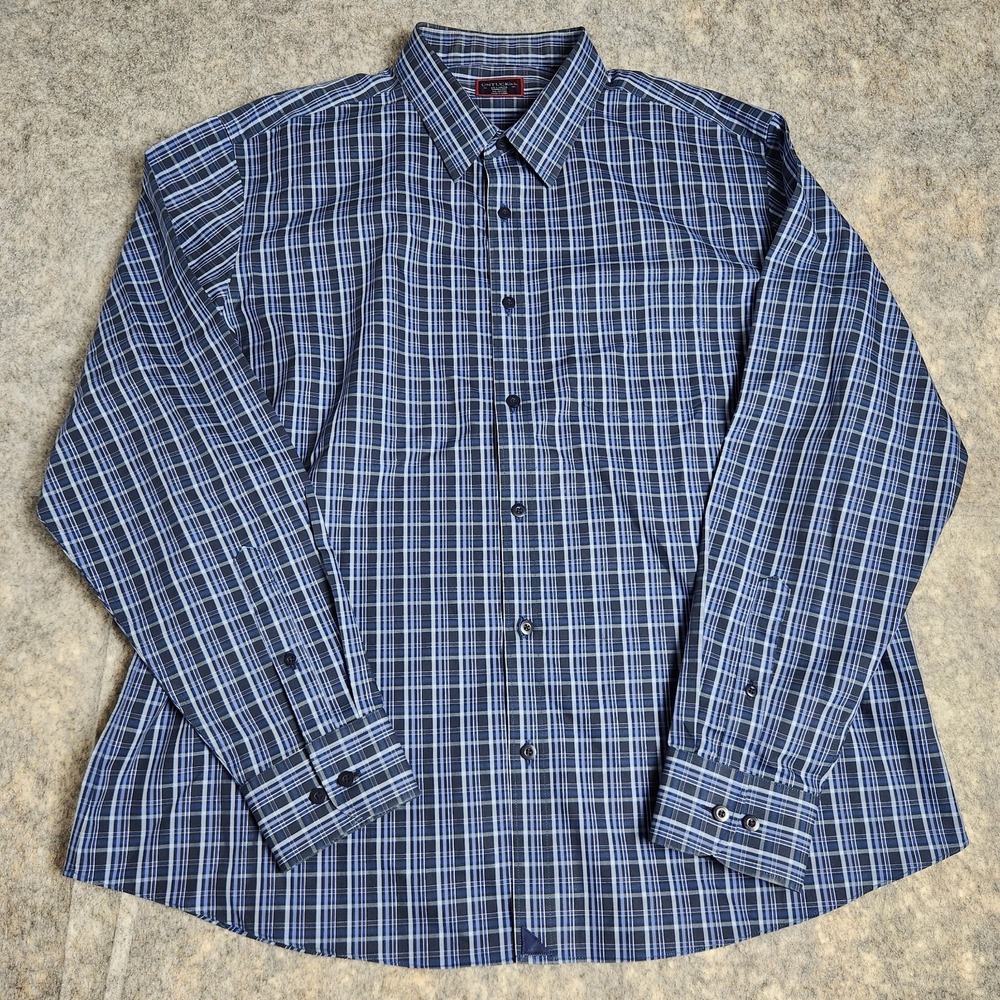UNTUCKit Romorantin Shirt Men‎ 2XL XXL Blue Wrinkle Free Long Sleeve Button Up